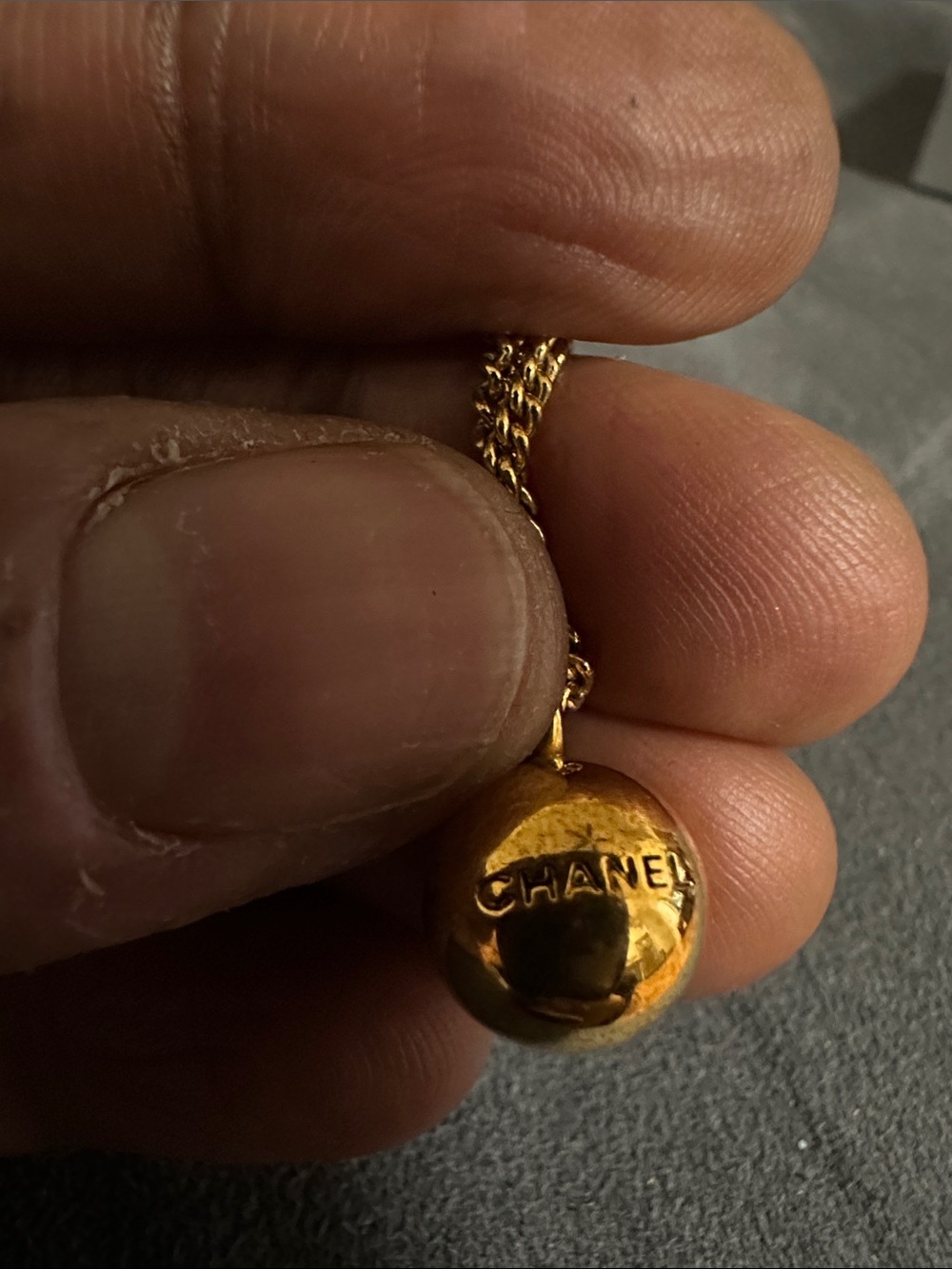 CHANEL Gold Tone Globe Pendant Necklace - Picture 2 of 9